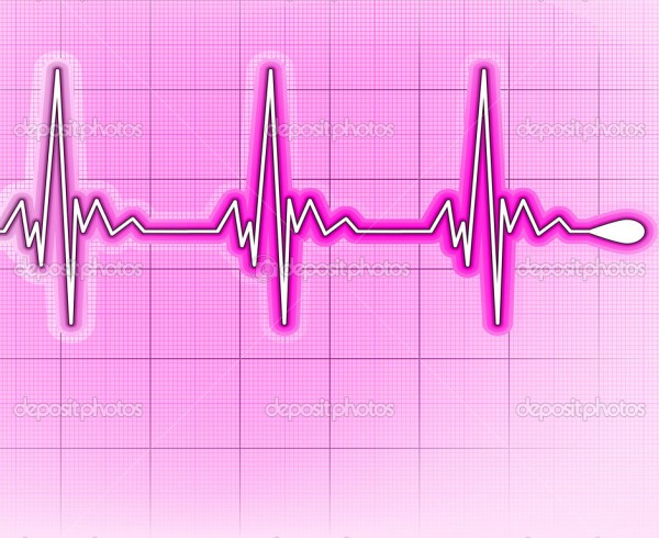 Illustration depicting a graph from a heart beat and a heart. EPS 8 vector file included